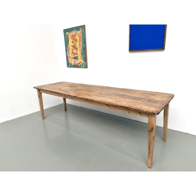 Pine Farmhouse Table with Tapered Legs, France, 1950s For Sale - Image 3 of 18