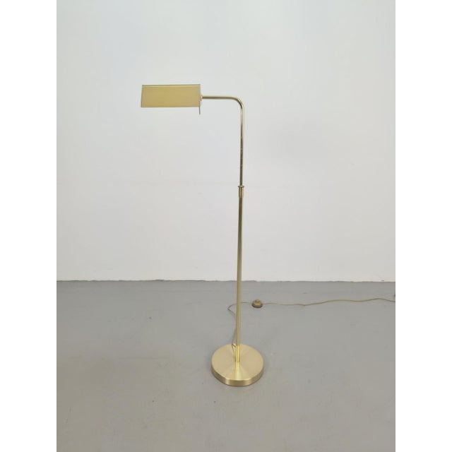 Gold Brass Reading Floor Lamp from Sölken Leuchten, 1980s For Sale - Image 8 of 11