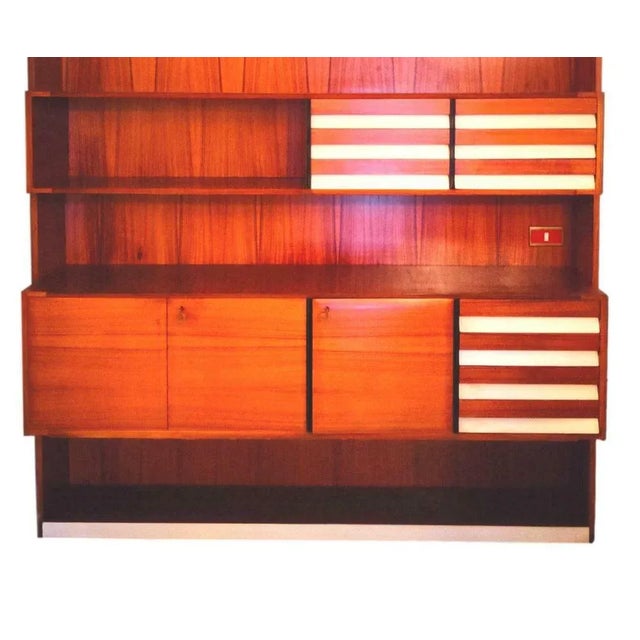 Splendid Mobile Library Sky / Design Terra attributed to Osvaldo Borsani or Vittorio Dassi, composed of two closed...