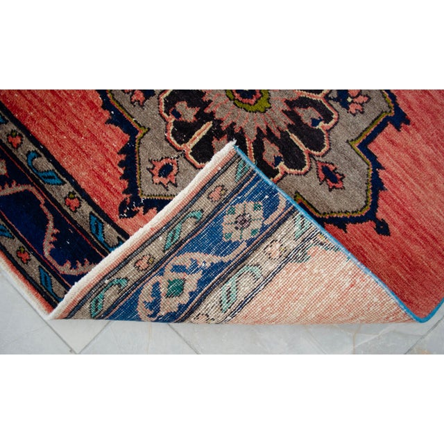 Distressed Oushak Runner Rug Low Pile Faded Colors Majestic Hallway Decor - 3'2″ X 11'1″ For Sale - Image 13 of 15