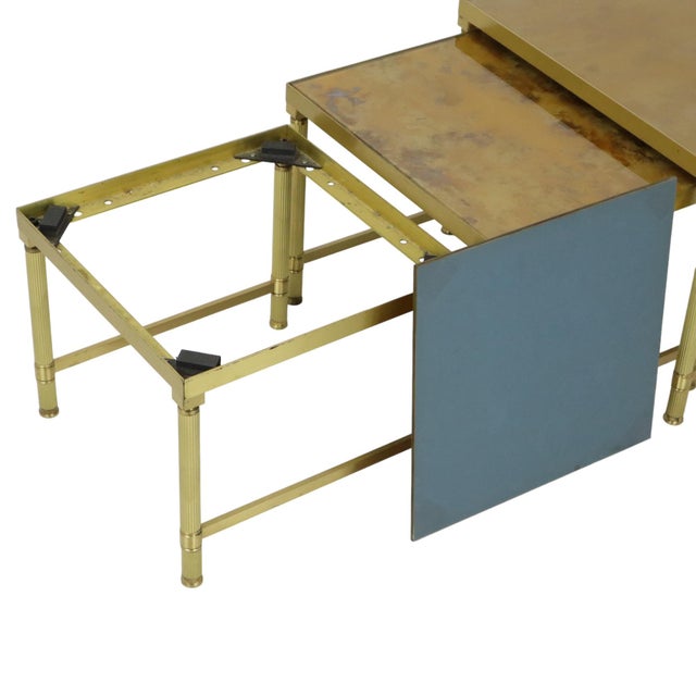 Vintage Nesting Tables in Brass and Copper, 1950s, Set of 3 For Sale - Image 12 of 13