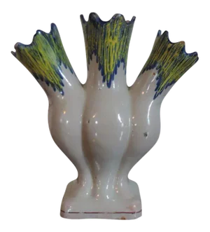 19th Century Delft Tin Glaze Faience Pottery Tulipiere Vase