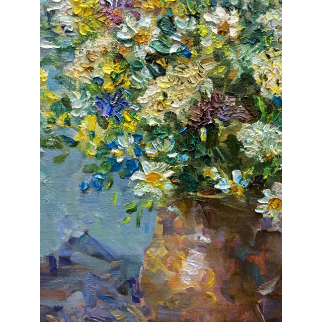 Impressionist Oil Painting Daisies Kalashnik Nikolai Fedorovich For Sale - Image 3 of 11