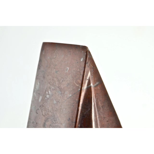 Carved Fossil Stone Wedge & Egg For Sale In Chicago - Image 6 of 6