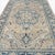 Antique Heriz Rug 8x11 | Light Beige & Blue Floral Medallion For Sale - Image 4 of 5