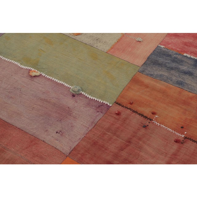 Traditional Vintage Anatolian Patchwork Rug in Polychromatic Geometric Design - Rug & Kilim For Sale - Image 3 of 9