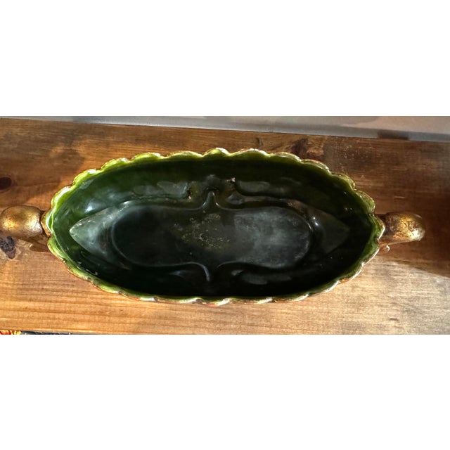 Mid-Century Modern Freeman McFarlin Gilt Console Bowl Planter by R. Wright For Sale - Image 4 of 7