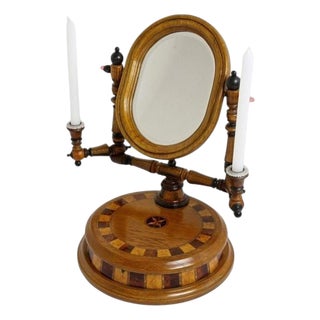 Vanity Table Mirror with Candlesticks, 19th Century For Sale