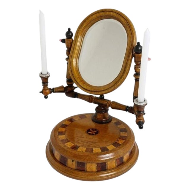 Vanity Table Mirror with Candlesticks, 19th Century For Sale