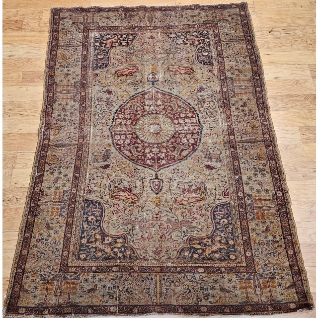 A distinguished example of 19th-century Anatolian craftsmanship, this antique Turkish Sivas rug features an exquisite...