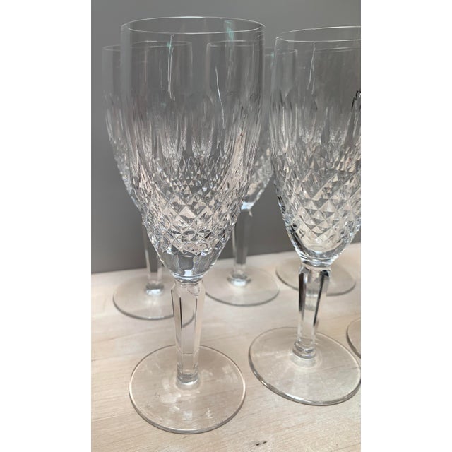 Transparent Late 20th Century Waterford Champagne Glasses Set of 6 For Sale - Image 8 of 8