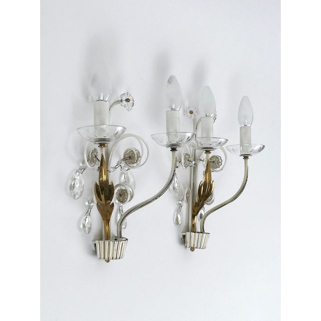 Brass and Glass Sconces from Vereinigte Werkstätten, 1960s, Set of 2 For Sale - Image 11 of 18