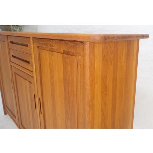 Solid Teak Danish Mid Century Modern 45" Tall 3 Door Compartment Credenza MINT For Sale - Image 14 of 15