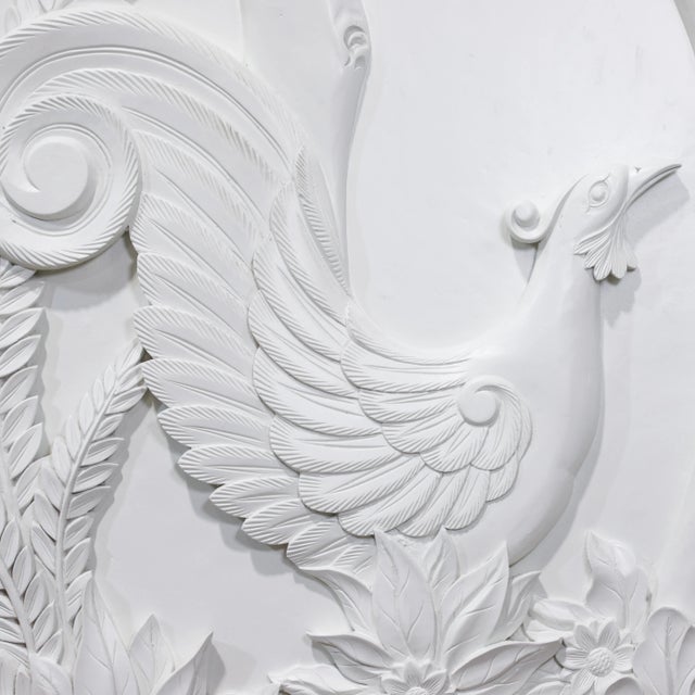 Late 20th Century Pair of Modern White Relief Wall Panels With Bird and Grape Motifs For Sale - Image 5 of 18