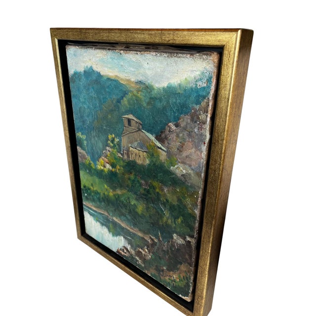 Spanish Spanish Oil on Canvas Landscape, Signed Verso For Sale - Image 3 of 7
