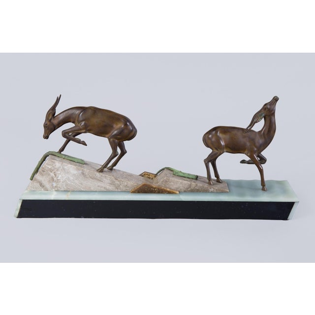Art Deco Statuette in Bronze and Marble, France, 1920s For Sale - Image 6 of 6