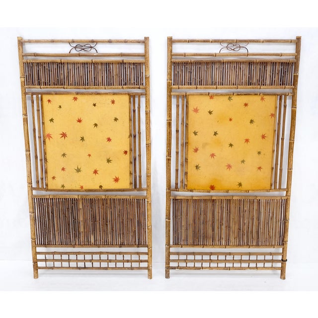 Pair of Japanese Modern Bamboo Room Dividers Screens Decorative Panels Wall Art For Sale - Image 6 of 11