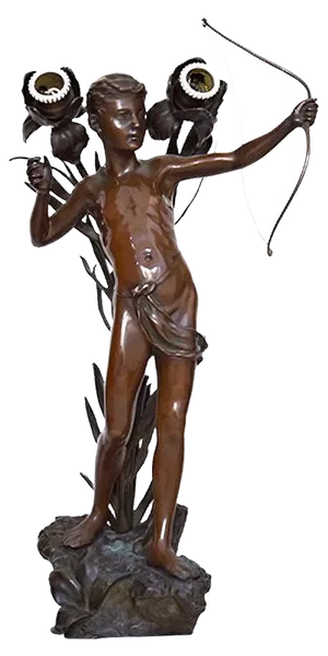 Antique Art Nouveau Amor Bronze Table Lamp