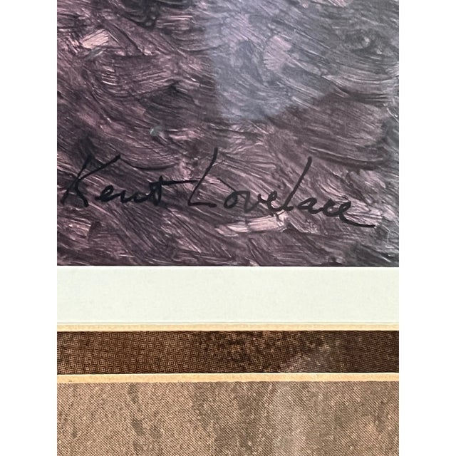 Paper Large Signed Kent Lovelace "Winter Hillside" Lithograph Designer Frame 36x34 For Sale - Image 7 of 8