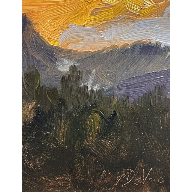 Summit County Sunset by Michael DeVore | Oil on panel Landscape with mountains at sunset For Sale - Image 4 of 5