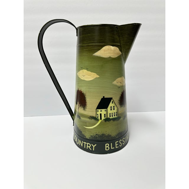 American Vintage Late 20th Century Primitive Americana Pitcher Vase For Sale - Image 3 of 11