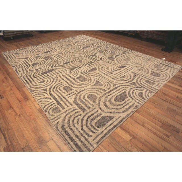 Contemporary Beige and Brown Textured Area Rug 11627 For Sale In New York - Image 6 of 6