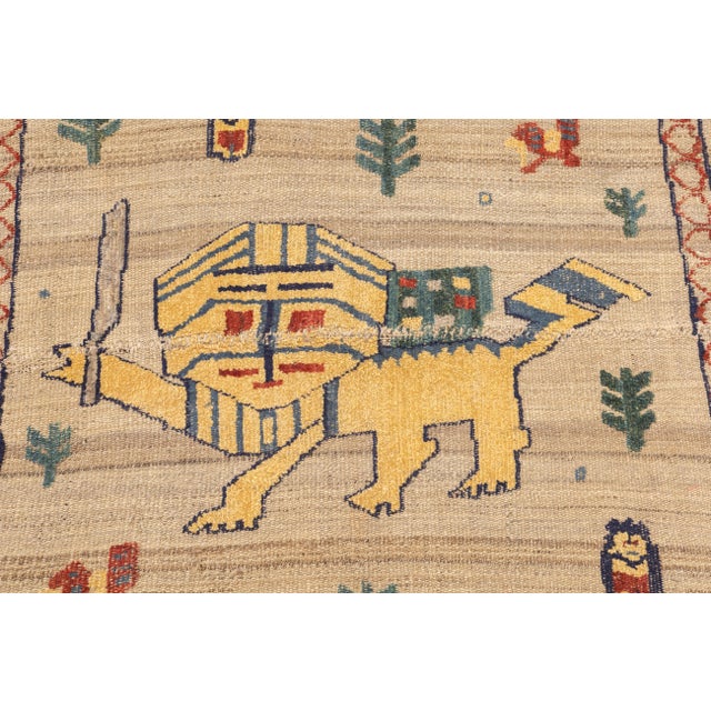 Antique Handwoven Gabbeh Palas Textile Art For Sale - Image 10 of 12