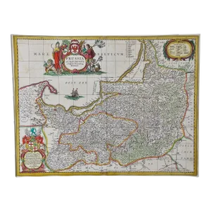 Prussia: Poland, N. Germany, Etc.: A Hand-Colored 17th Century Map by Janssonius, 1664
