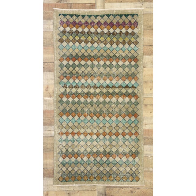 Tan Mid 20th Century Zeki Muren Vintage Turkish Sivas Rug 03'01 X 06'00 For Sale - Image 8 of 10