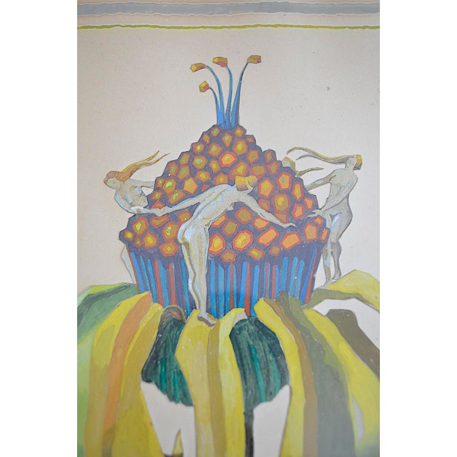 O. Schmieder, Art Nouveau Silhouette, 1921, Gouache For Sale - Image 3 of 8