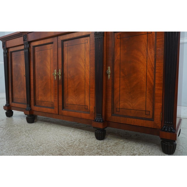 Baker Neoclassical Mahogany Sideboard W. Ebonized Details For Sale - Image 15 of 18