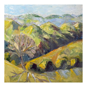 Landscape Verdant Rolling Hills Impasto Oil on Canvas Hartman