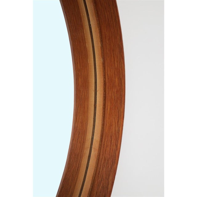 Glass Mid-Century Modern Teak Model 103 Wall Mirror from Glas Mäster, Markaryd, Sweden, 1970s For Sale - Image 7 of 13