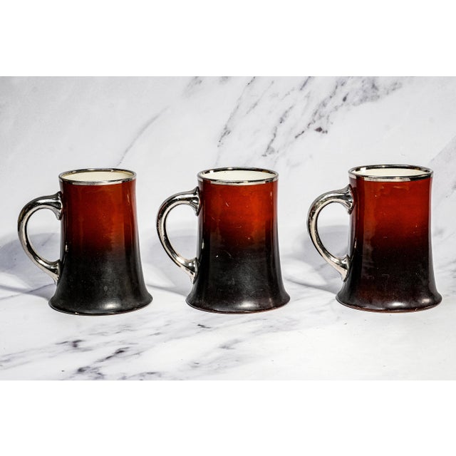Silver Antique Victorian Pitcher Mugs Hand Painted Dog Canine Portraits - Rare Complete Set of 7 For Sale - Image 8 of 18