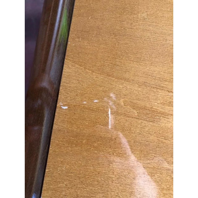 Walnut -colored beech coffee table produced in Italy in the 70s