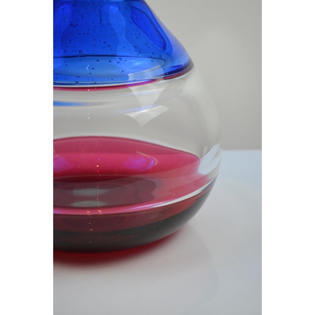 Large Vintage Vase in Blown Glass, 1980s For Sale - Image 10 of 11