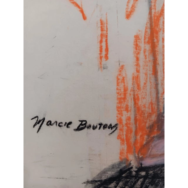 Abstract Expressionism Expressionist Pastel Drawing by Marcia Bouton 1970's For Sale - Image 3 of 3