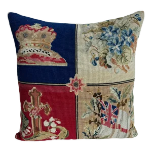 1850 English Needlework Pillow