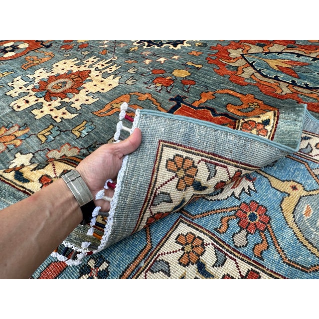 Hand-Knotted Afghan Sultanabad Chobi Wool Area Rug - 8'11" X 11'11" For Sale - Image 16 of 16