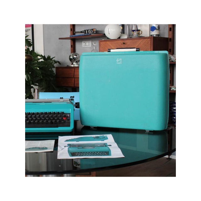 Blue Studio 45 Typewriter by Olivetti, 1967 For Sale - Image 8 of 16