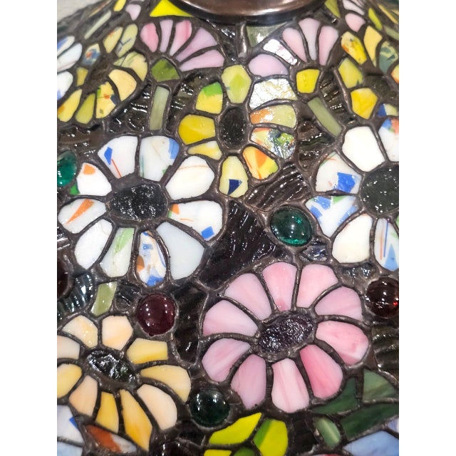 An extraordinary handcrafted stained glass lampshade created by Oregon artisan Anne Thomason in the 1990s. This...