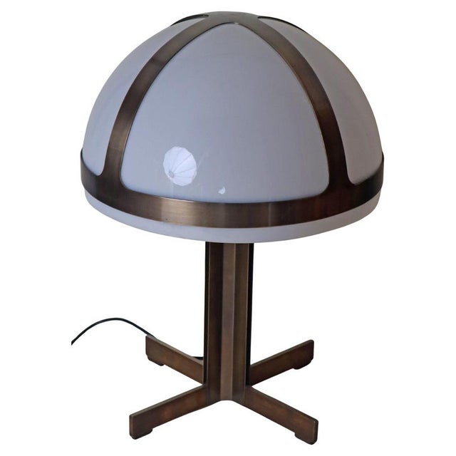 Large Mid-Century Modern Mushroom Lamp in Bronze & Acrylic Glass, 1970s For Sale - Image 15 of 15