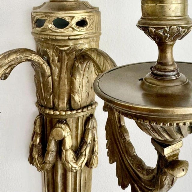 Mid-19th Century Napoleon III Gilt Bronze Candle Sconces, Set of 2 For Sale - Image 13 of 15