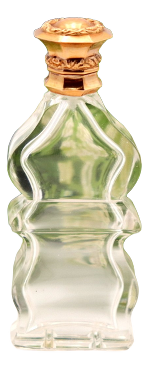 Glass Perfume Bottle with Gold Lid