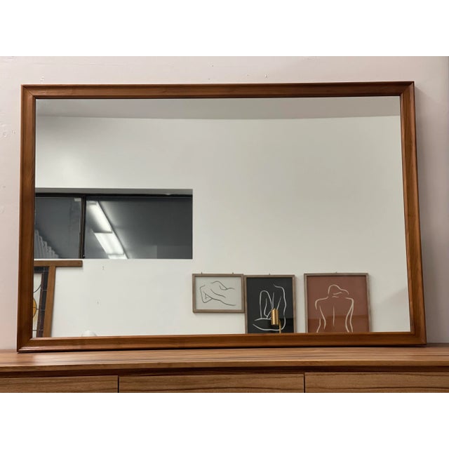 1970s Vintage Wood Framed Drexel Mirror For Sale - Image 5 of 6
