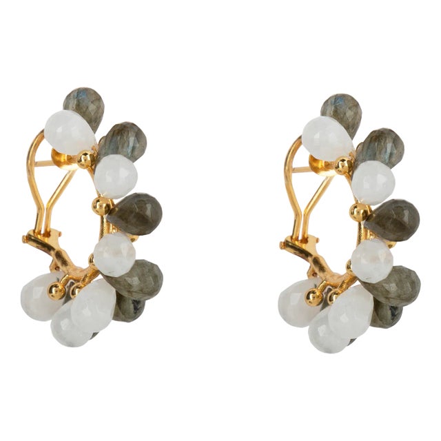 Harper Hoops, Gray, Pierced For Sale