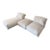 Montauk "Jill" Modular Sofa in Cream Off-White Velvet With Chaise, Chair and Ottoman For Sale