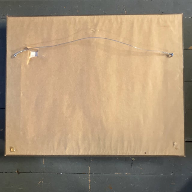 1980’s Original Abstract Impressionist Sunflower Watercolor Painting Ornate Frame For Sale - Image 4 of 5