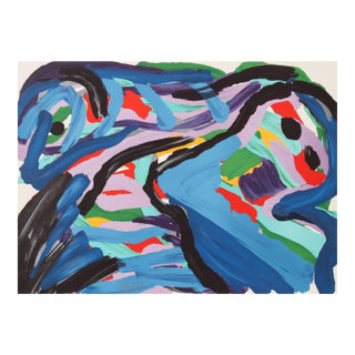 Floating in a Landscape, 1979 Signed Lithograph by Karel Appel For Sale