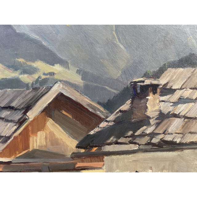 Huts in Landeck Oberinntal, 1942, Oil on Canvas For Sale - Image 4 of 15